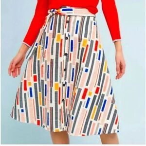Anthropologie, Hutch, New, Willem Midi A-Line Belted Button Front Skirt SZ 0P